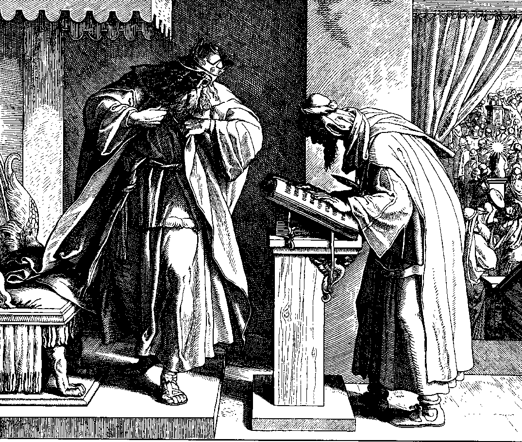 Josiah tears his clothes upon discovering the Torah scroll. Illustration by Julius Schnorr von Carolsfeld.