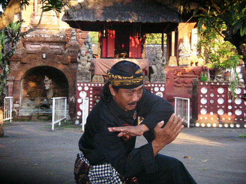 Bali Silat Grand Master Made Sujana Balok in Traditional Costume