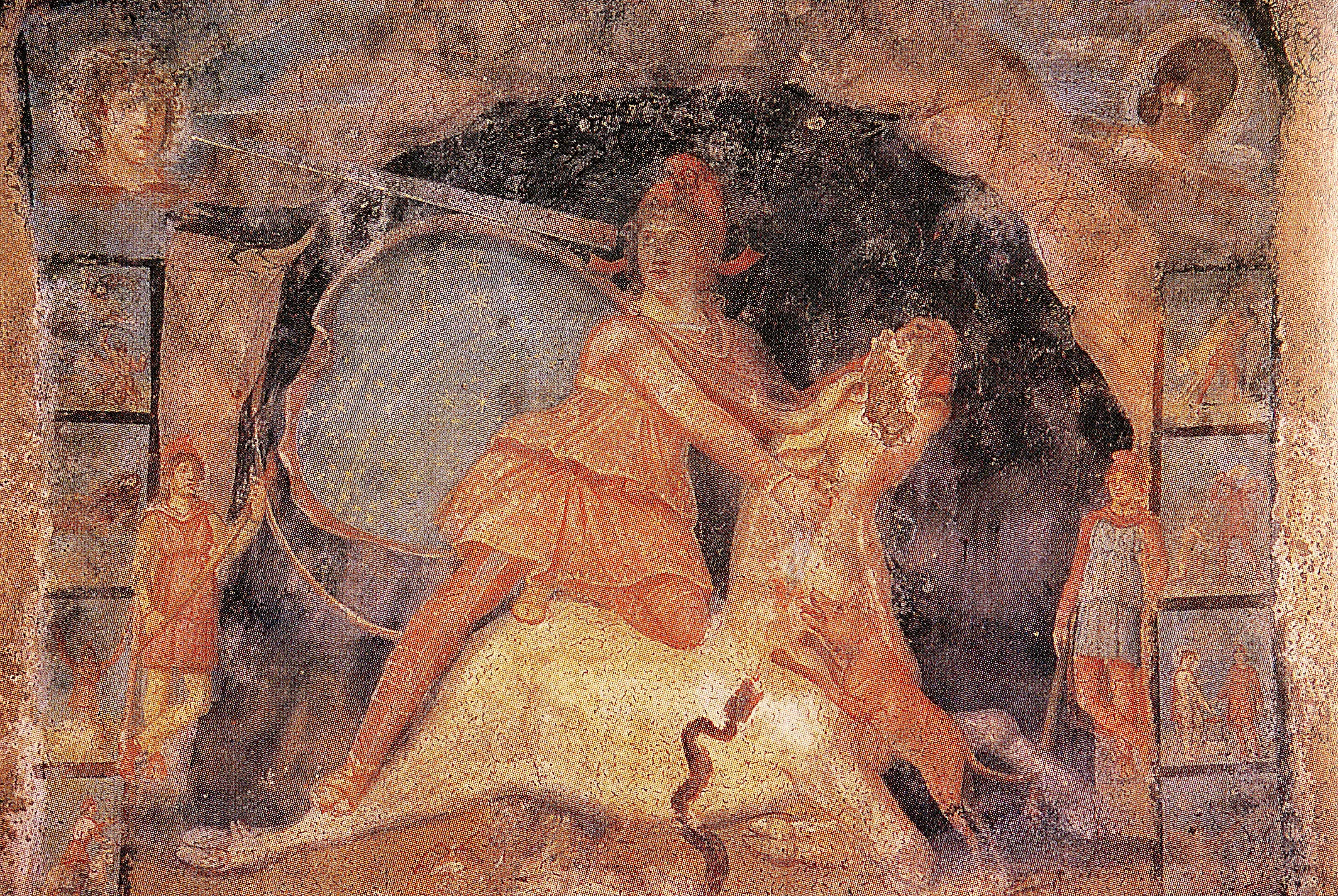  Mithras with stars on his cape from a fresco in Marino, Italy 2nd Century CE.