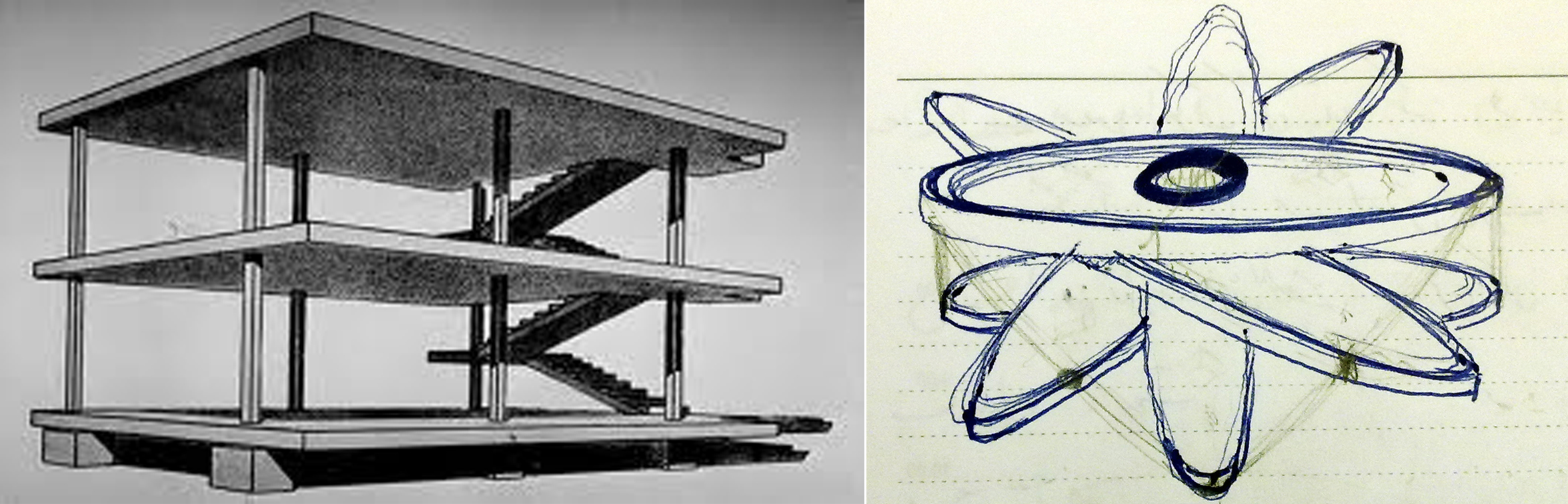 Comparison of Domino system (1914) and Phyllotaxy system (2012)