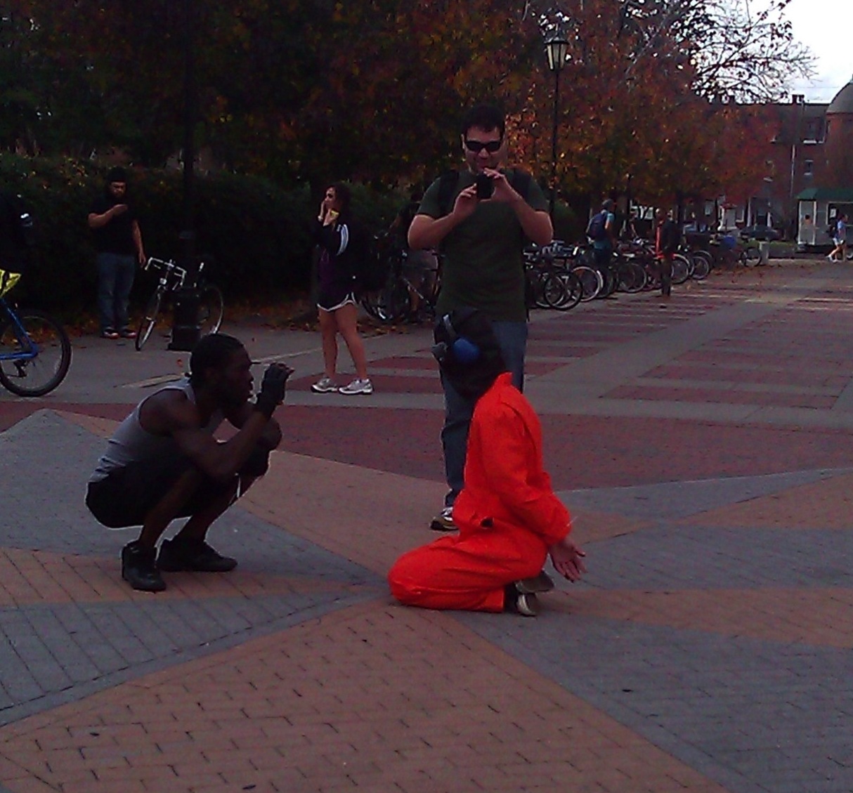A Virginia Commonwealth University student preforming Compass Art on December 12, 2012