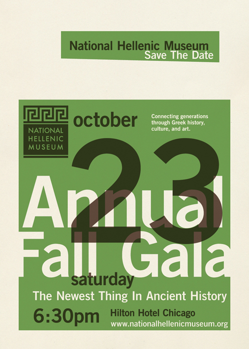 Typical event type save the date for a gala.