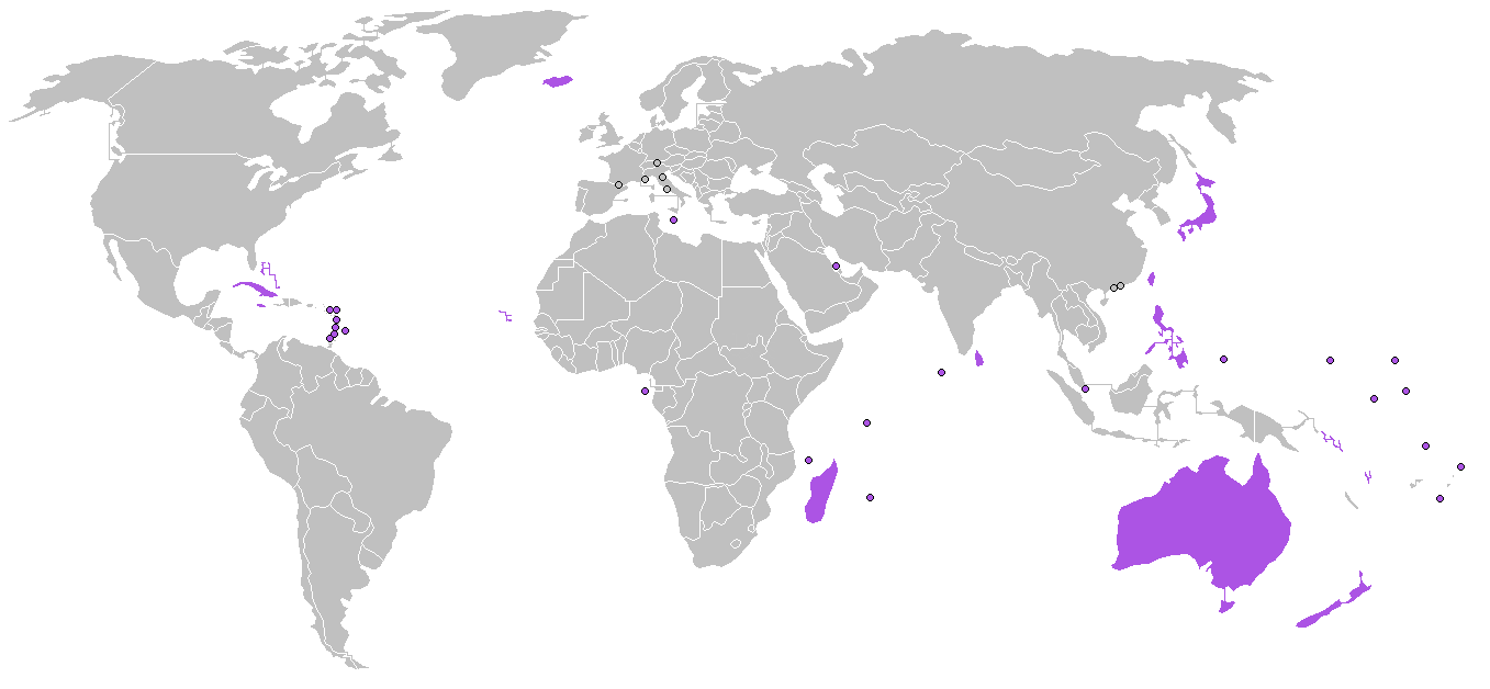 Countries with no land border